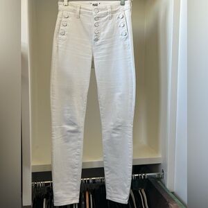 Paige - white denim jeans with buttons